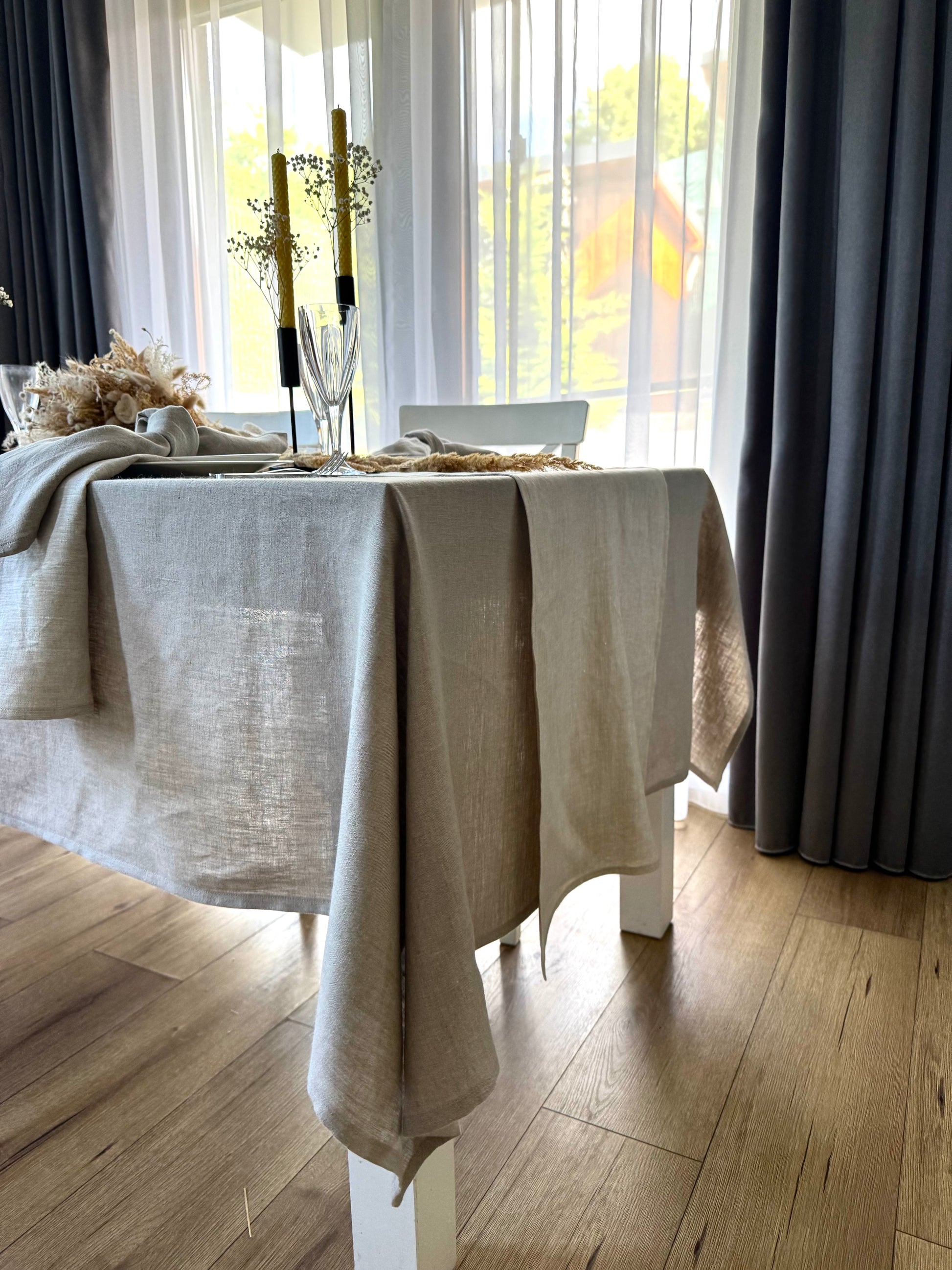 Față de masă din in stonewashed Melange