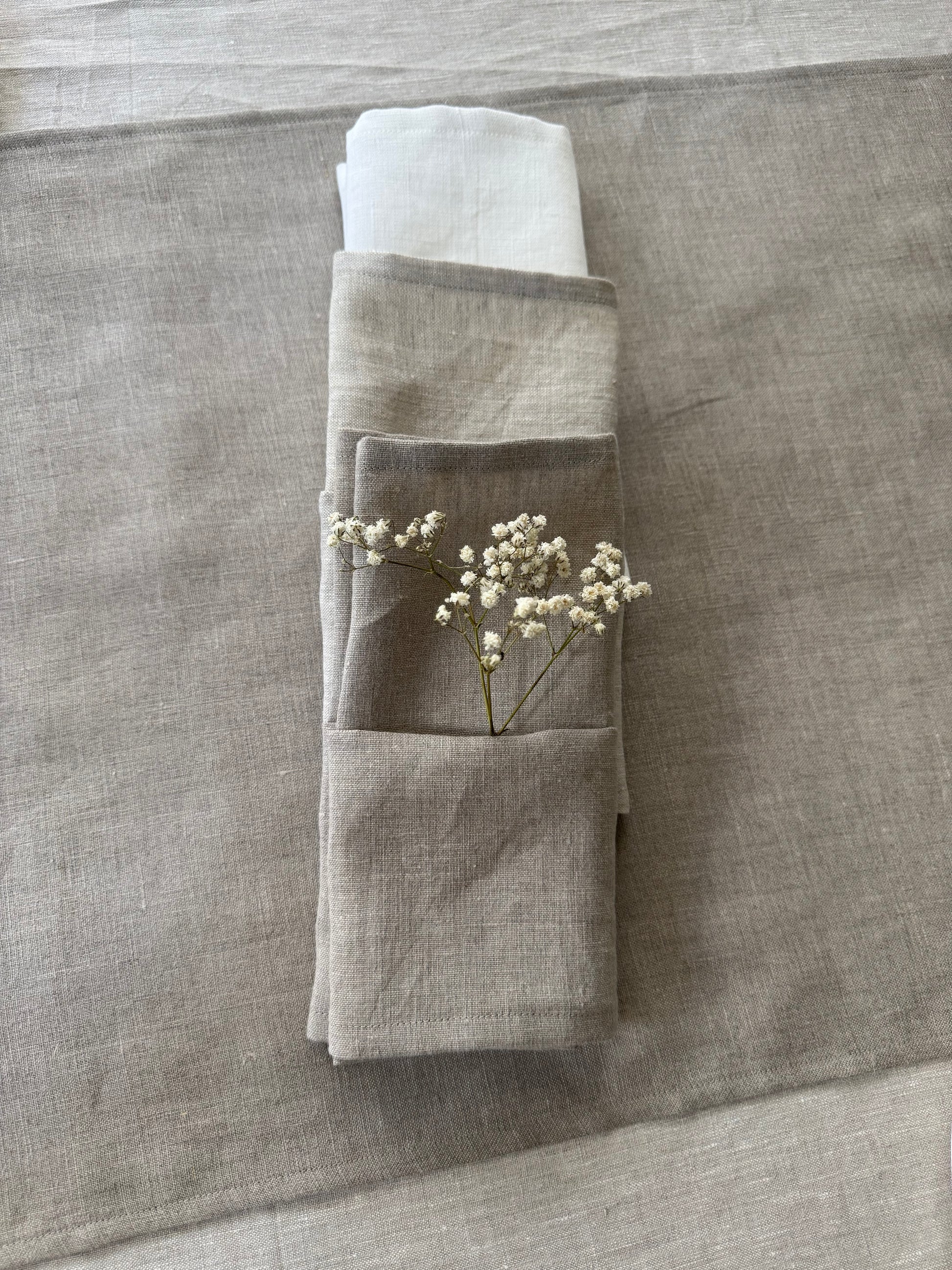 Șervet de masă din in stonewashed Melange