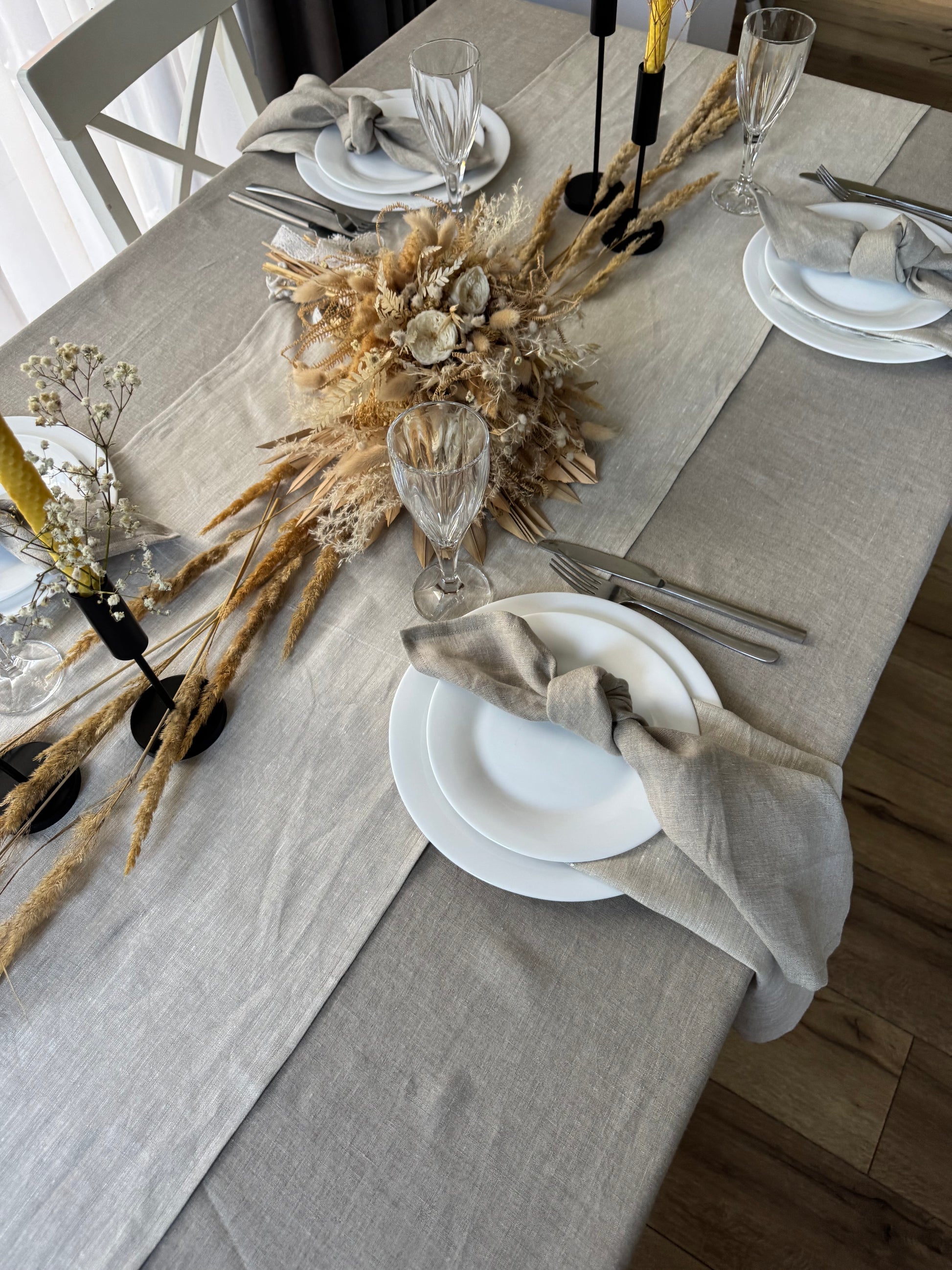 Set de masă din in stonewashed Melange